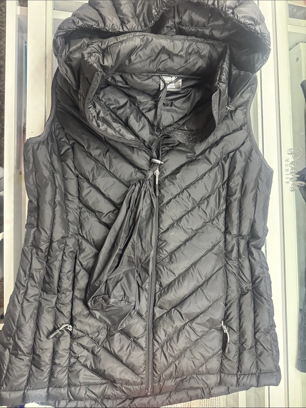 32 Heat  Black Quilted Hooded Puffer Vest